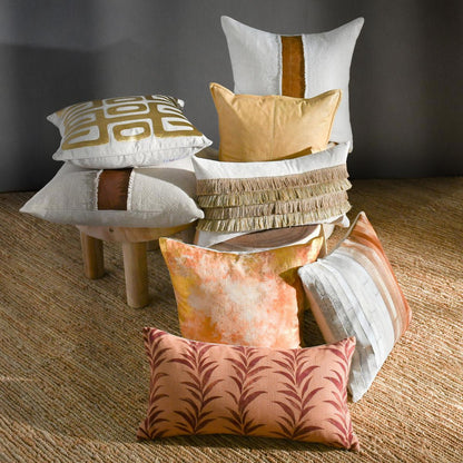 Natural/Gold 50% Cotton Pattern RO Zelo 22x22 Collection