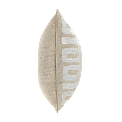 Tan/Silver 100% Linen Pattern RO Zelo 22x22 Collection