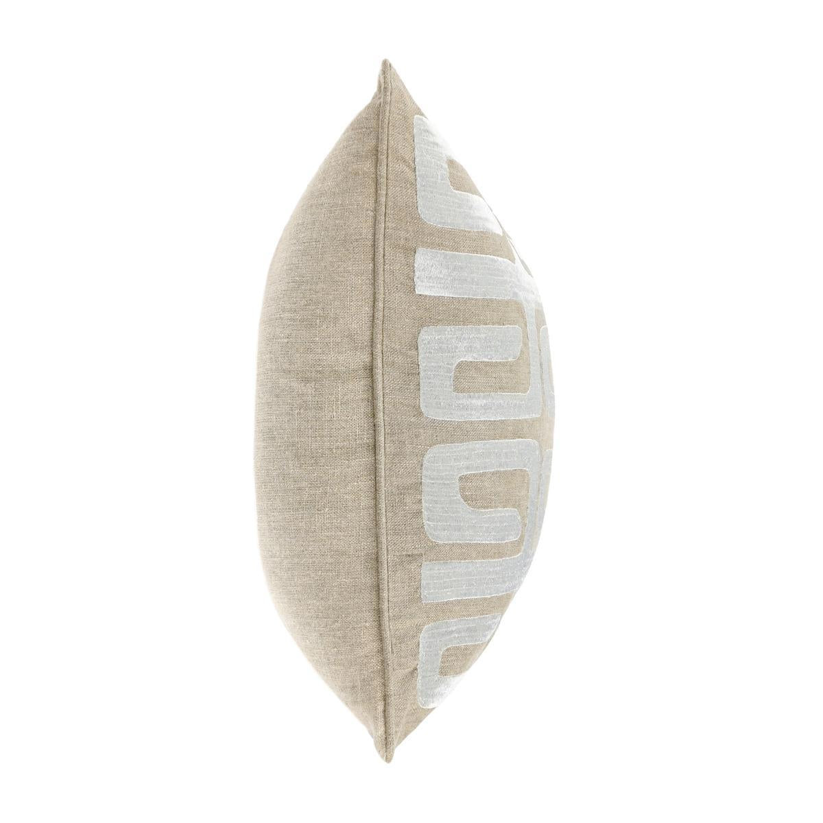 Tan/Silver 100% Linen Pattern RO Zelo 22x22 Collection