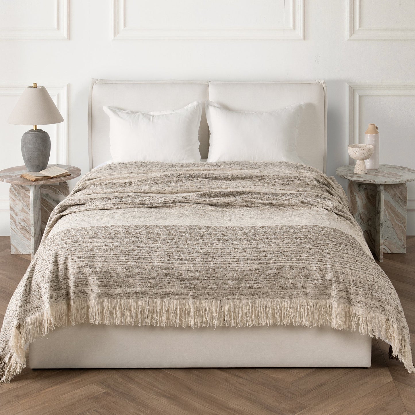 Cocoa Brown 100% Cotton Blankets & Throw BC Beryl Blanket Multiple Sizes Collection