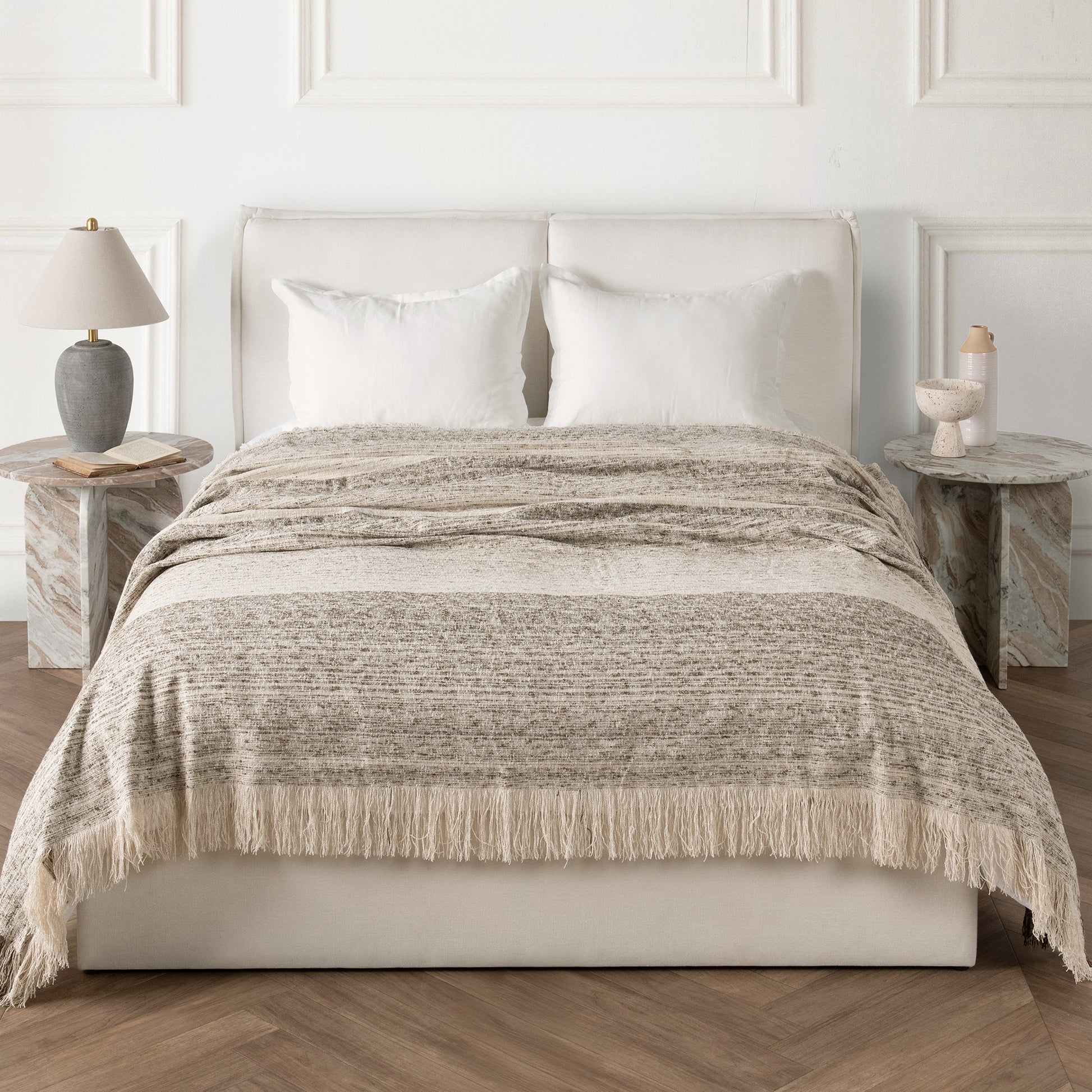 Cocoa Brown 100% Cotton Blankets & Throw BC Beryl Blanket Multiple Sizes Collection