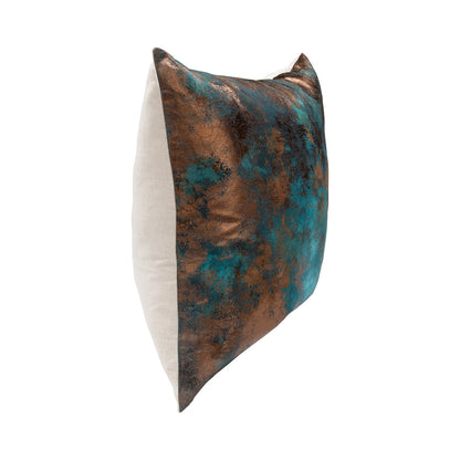 Teal/Antique Bronze 50% Cotton Pattern EQ Onara 22x22 Collection