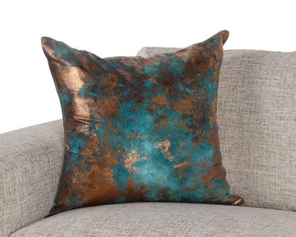Teal/Antique Bronze 50% Cotton Pattern EQ Onara 22x22 Collection