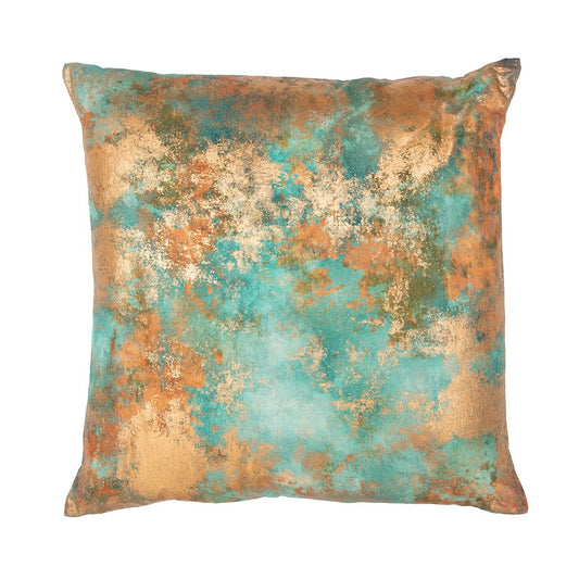 Turquoise Copper 50% Cotton Pattern EQ Onara 22x22 Collection