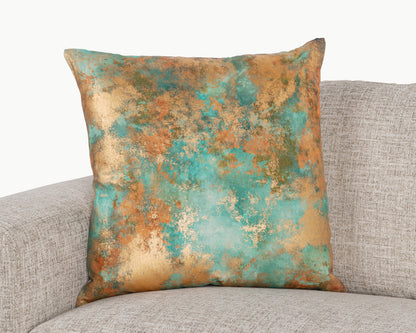Turquoise Copper 50% Cotton Pattern EQ Onara 22x22 Collection