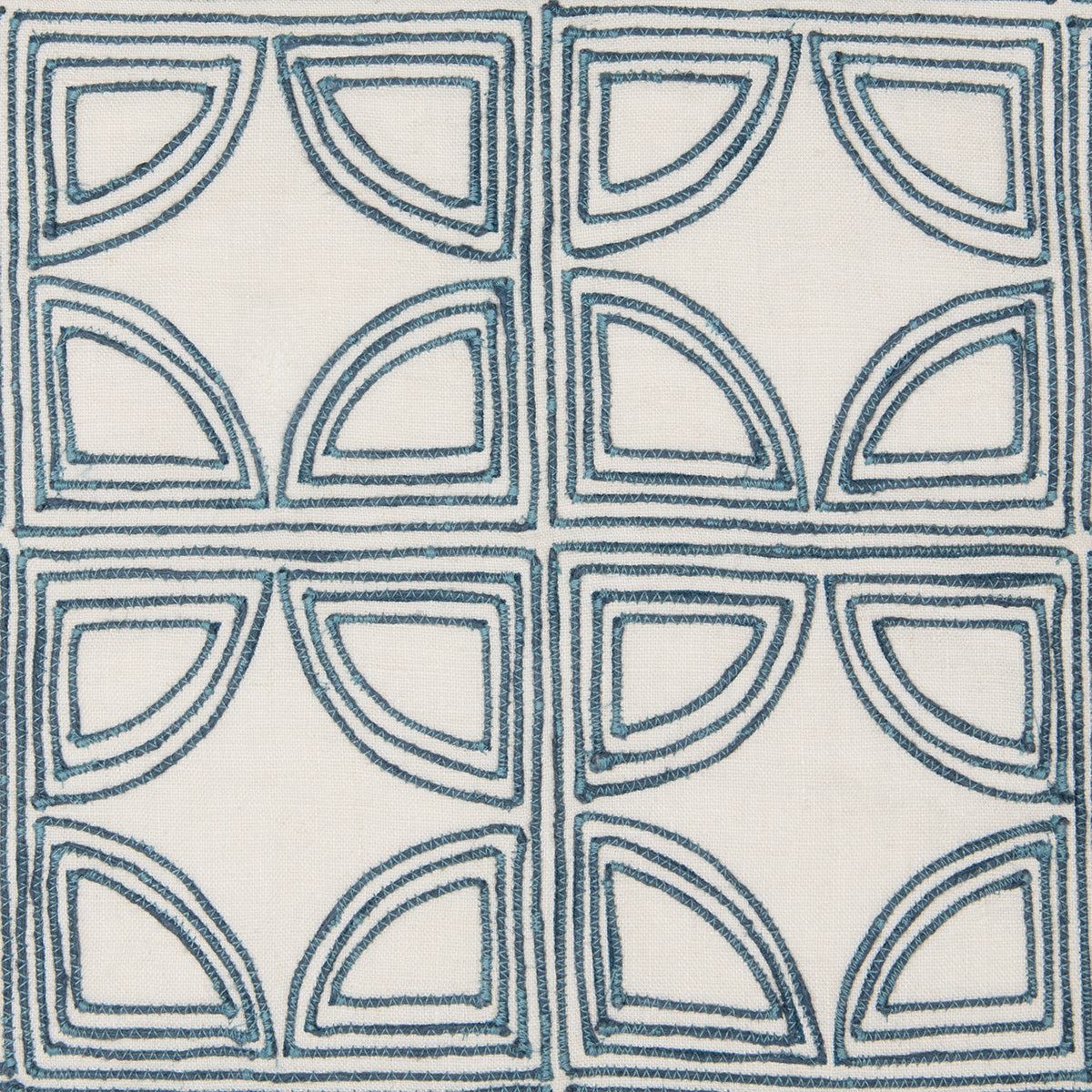 Ivory/Navy 100% Belgian Flax Linen Pattern VC Elea 22x22 Collection