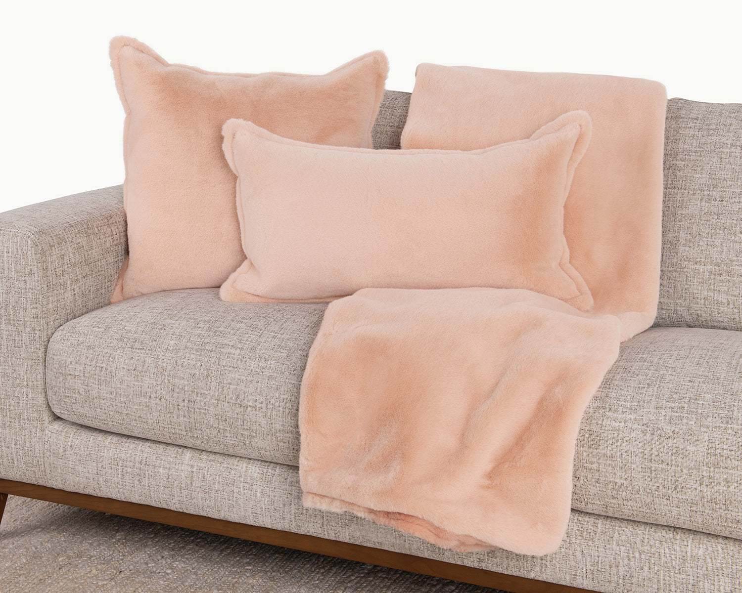 Peach Solid EQ Taiga Faux Fur Multiple Sizes Collection