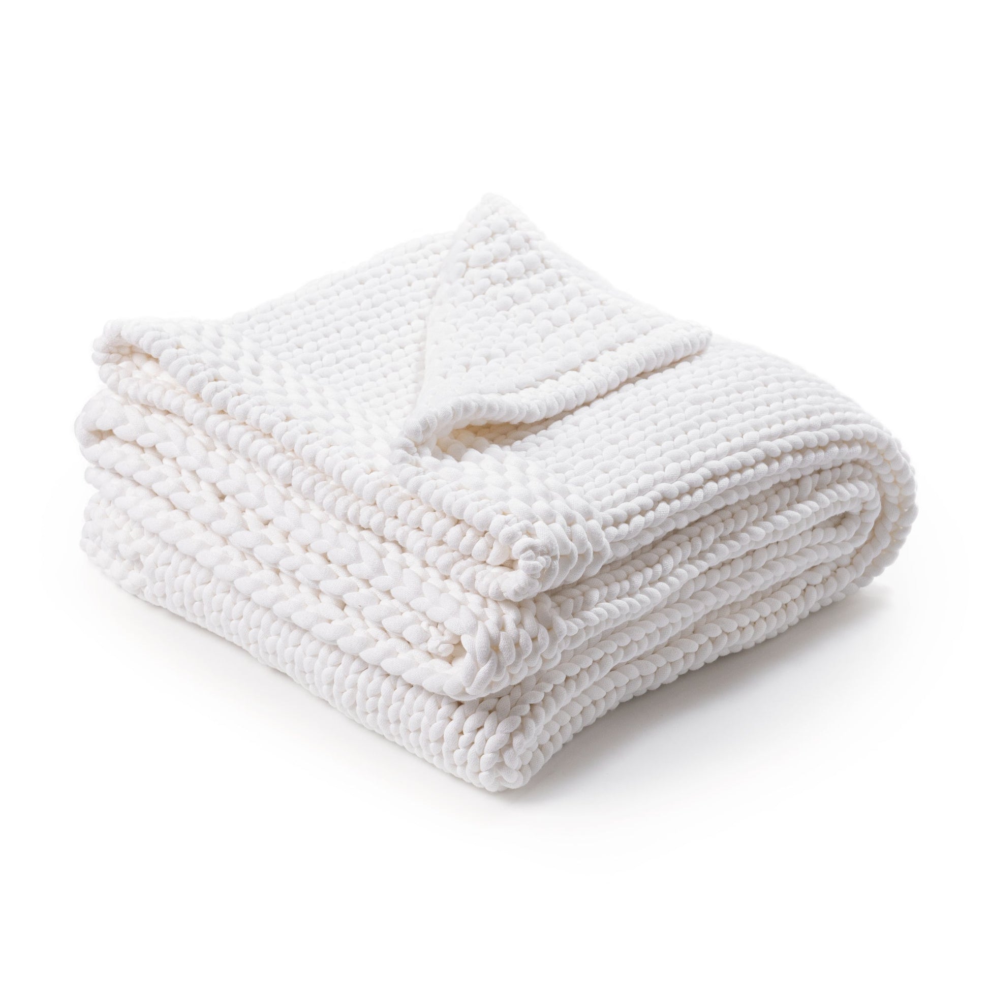 White 100% Cotton Blankets & Throw TC Dyne Throw 50x70 Collection