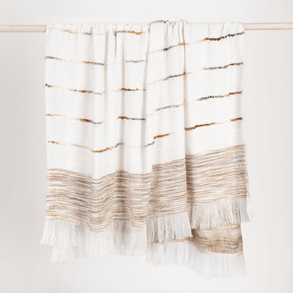 Ivory/Rust 100% Acrylic Blankets & Throw TC Albedo Throw 50x70 Collection