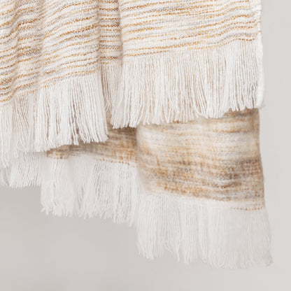 Ivory/Rust 100% Acrylic Blankets & Throw TC Albedo Throw 50x70 Collection