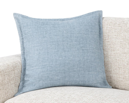 Chambray Blue 100% Belgian Flax Linen Solid SLD Solstice 22x22 Collection