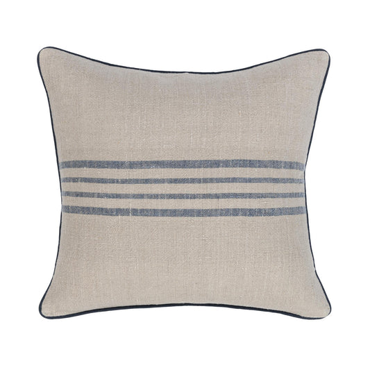 Natural/Navy 100% Linen Pattern NV Newport Multiple Sizes Collection