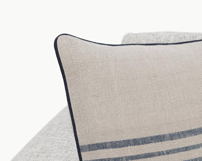 Natural/Navy 100% Linen Pattern NV Newport Multiple Sizes Collection
