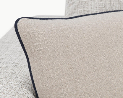 Natural/Navy 100% Linen Pattern NV Newport Multiple Sizes Collection