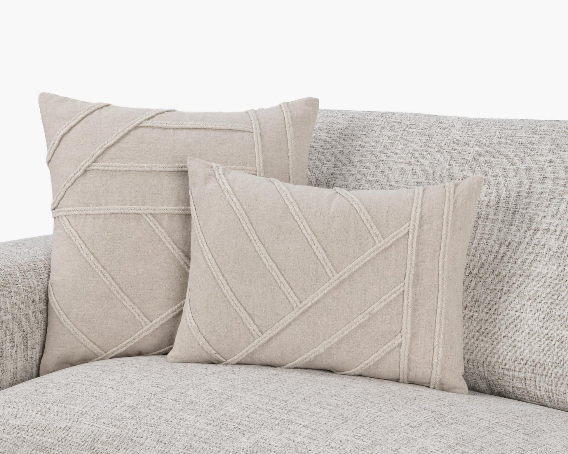Natural 50% Linen/50% Cotton Pattern NV Langdon Multiple Sizes Collection