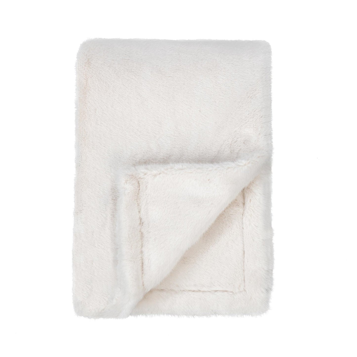 Ivory 100% Polyester Sherpa Blankets & Throw TC Taiga Faux Fur Throw 50x70 Collection