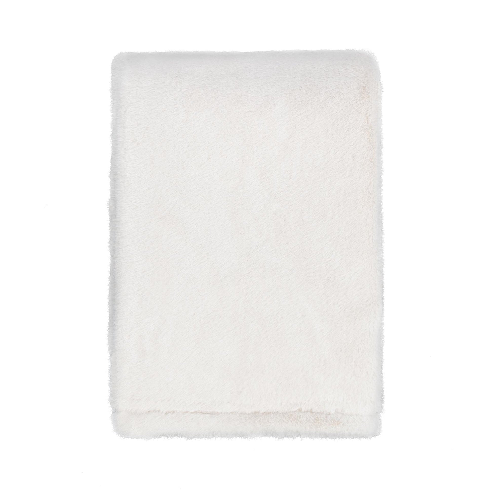 Ivory 100% Polyester Sherpa Blankets & Throw TC Taiga Faux Fur Throw 50x70 Collection