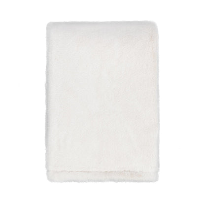Ivory 100% Polyester Sherpa Blankets & Throw TC Taiga Faux Fur Throw 50x70 Collection