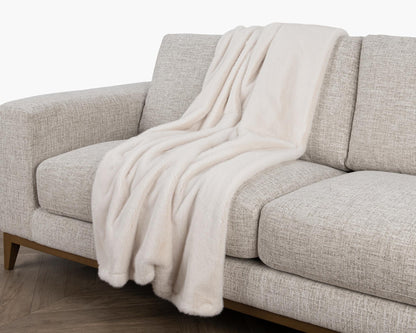Ivory 100% Polyester Sherpa Blankets & Throw TC Taiga Faux Fur Throw 50x70 Collection