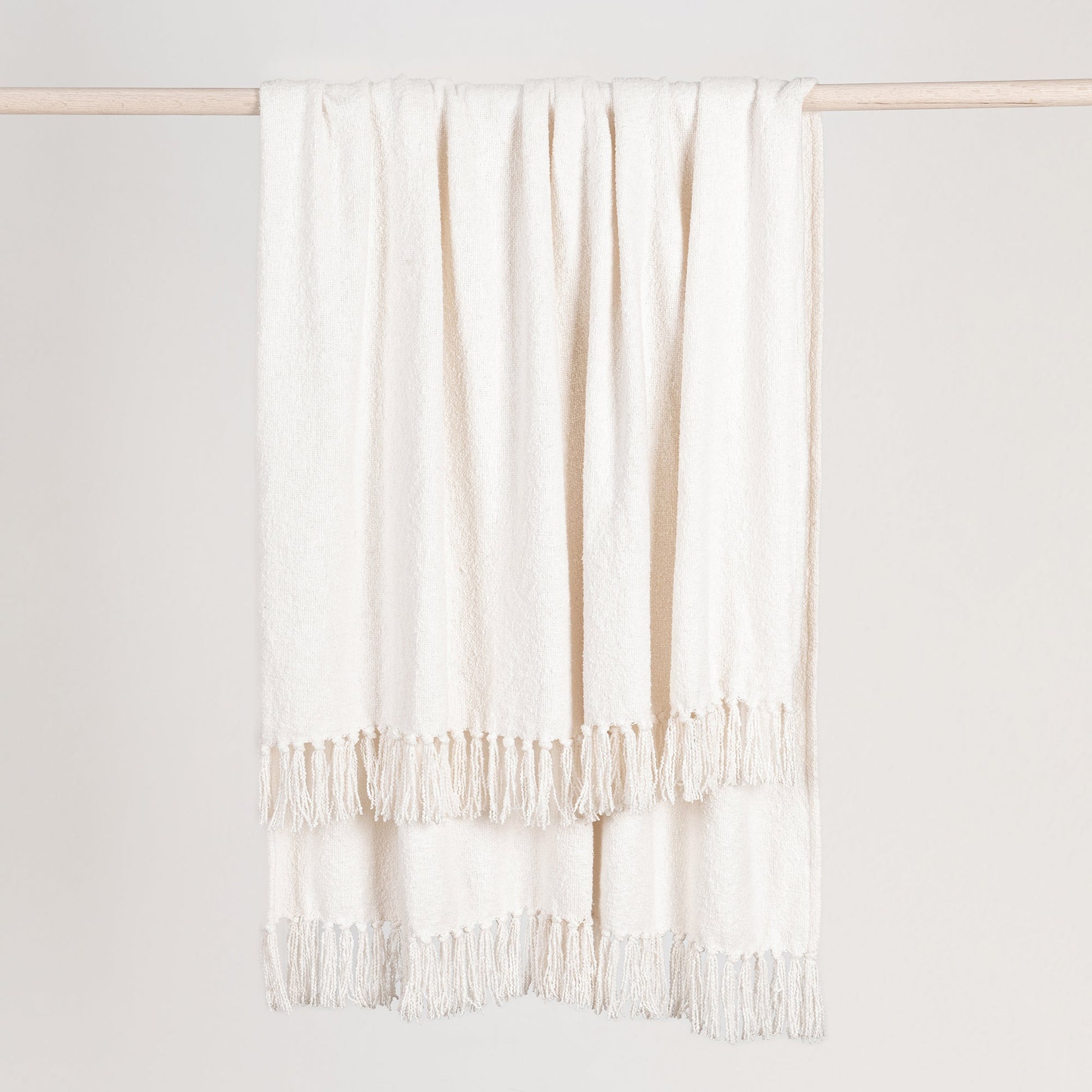 Ivory 88% Viscose Blankets & Throw TC Aria Boucle Throw 50x70 Collection