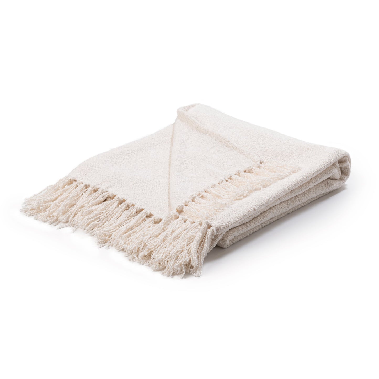 Ivory 88% Viscose Blankets & Throw TC Aria Boucle Throw 50x70 Collection