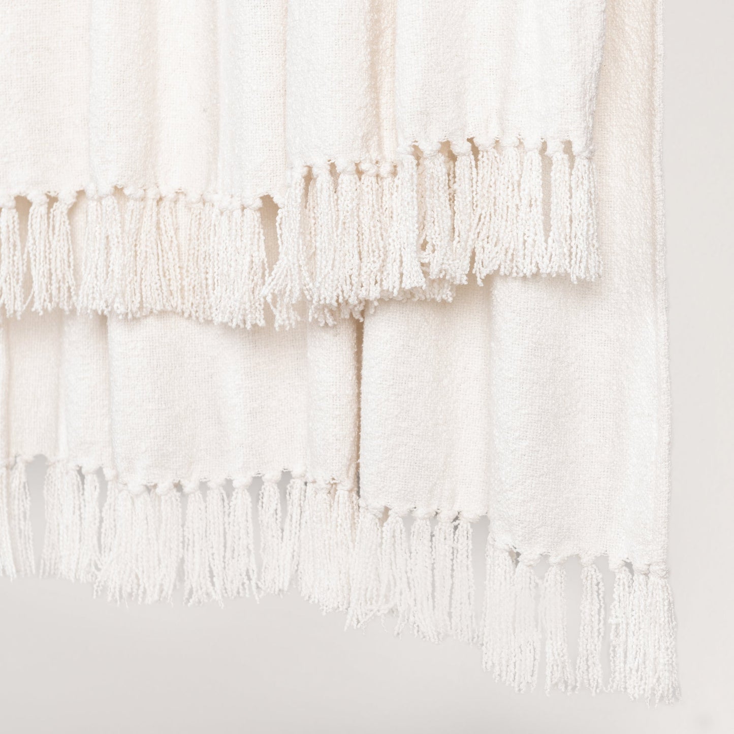 Ivory 88% Viscose Blankets & Throw TC Aria Boucle Throw 50x70 Collection