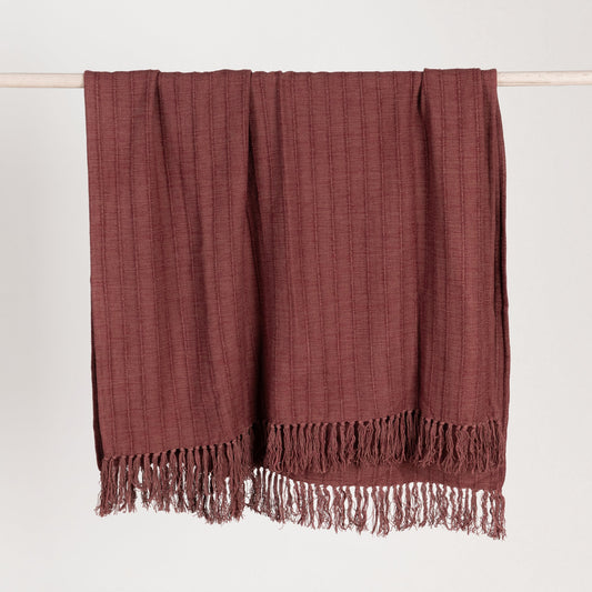 Cherrywood Red 50% Cotton/50% Viscose Blankets & Throw TC Hunter 50x70 Throw Collection