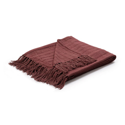 Cherrywood Red 50% Cotton/50% Viscose Blankets & Throw TC Hunter 50x70 Throw Collection