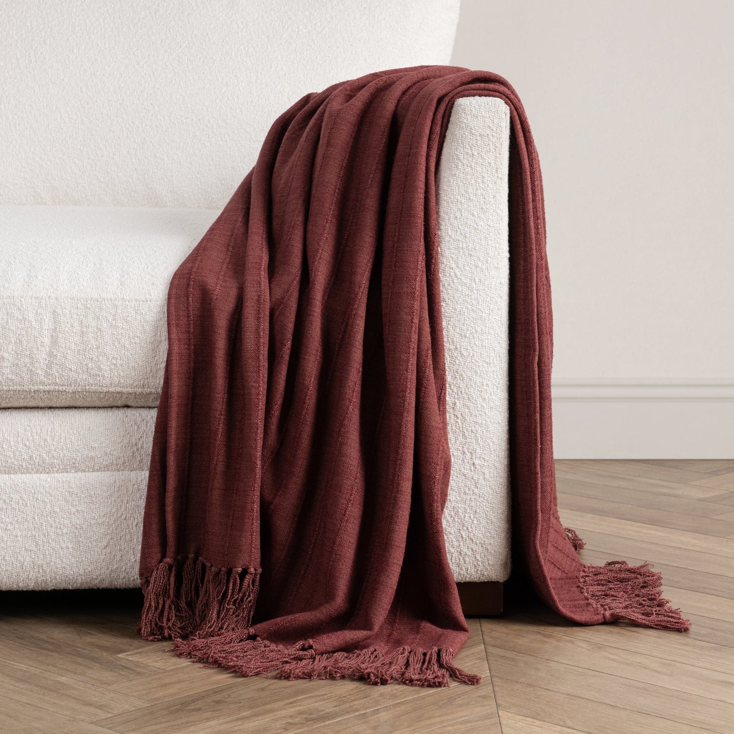 Cherrywood Red 50% Cotton/50% Viscose Blankets & Throw TC Hunter 50x70 Throw Collection