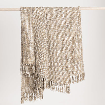 Natural/Ivory 50% Cotton/50% Viscose Blankets & Throw TC Porter 50x70 Throw Collection
