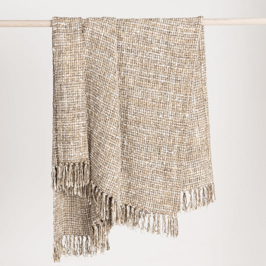 Natural/Ivory 50% Cotton/50% Viscose Blankets & Throw TC Porter 50x70 Throw Collection