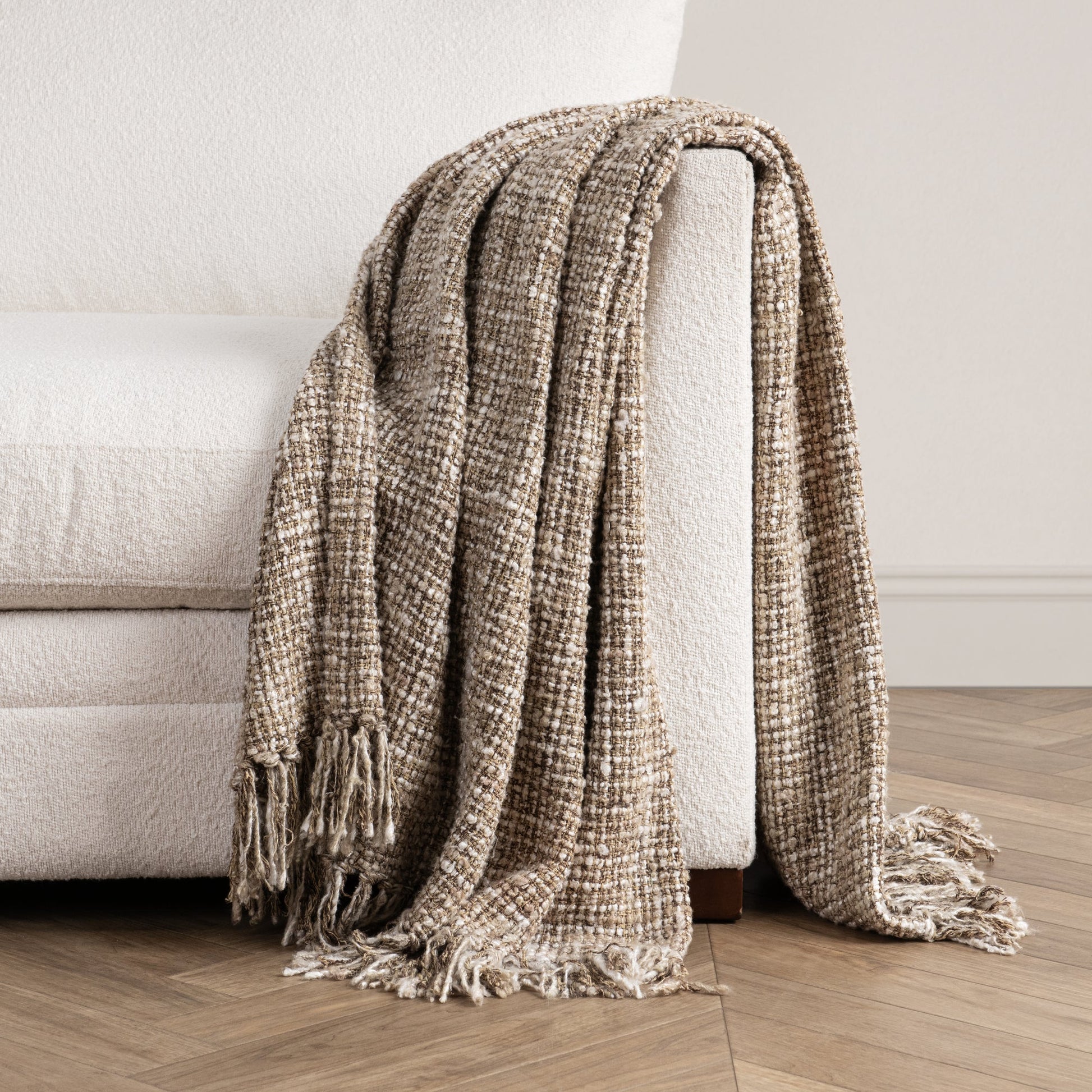 Natural/Ivory 50% Cotton/50% Viscose Blankets & Throw TC Porter 50x70 Throw Collection