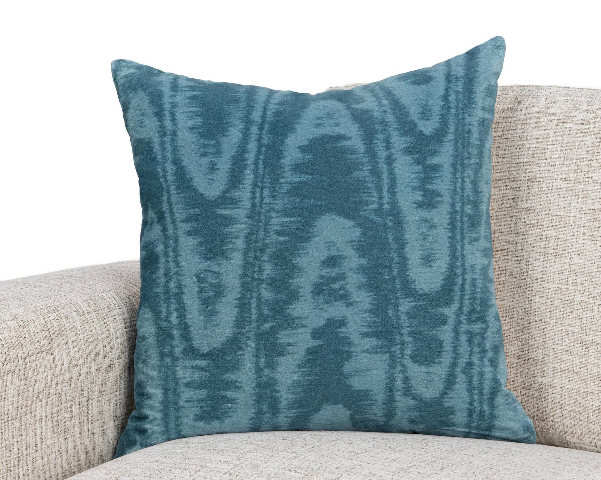 Chambray Blue 100% Cotton Velvet Pattern NV Hildene 22x22 Collection