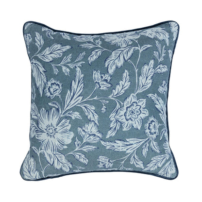 Denim Blue 100% Linen Pattern NV Davenport 22x22 Collection