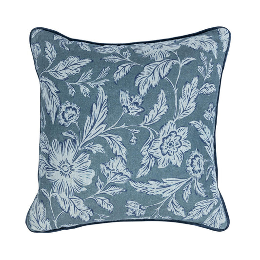 Denim Blue 100% Linen Pattern NV Davenport 22x22 Collection