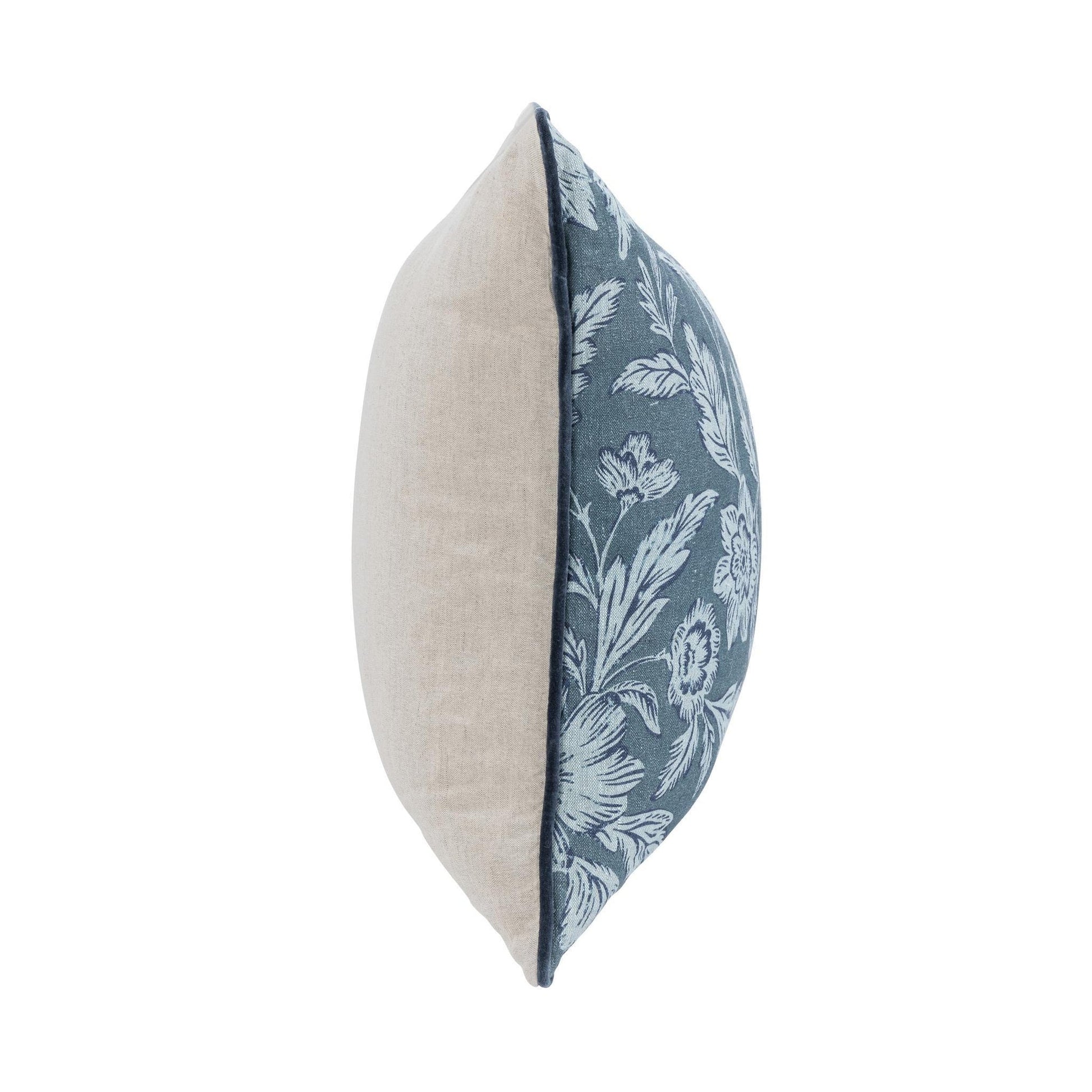 Denim Blue 100% Linen Pattern NV Davenport 22x22 Collection