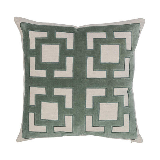Jade Green 50% Cotton/50% Linen Pattern NV Corbin 22x22 Collection