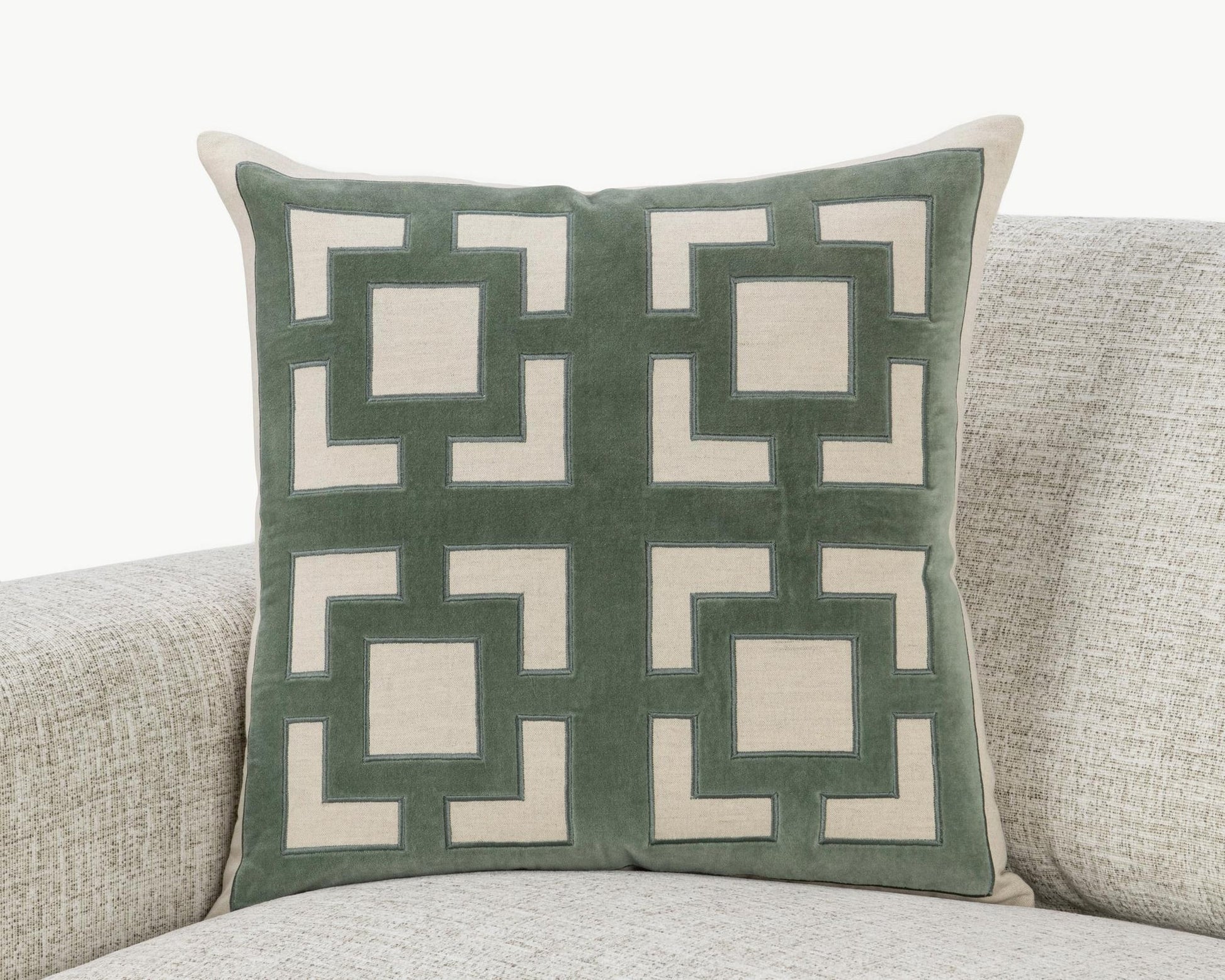 Jade Green 50% Cotton/50% Linen Pattern NV Corbin 22x22 Collection