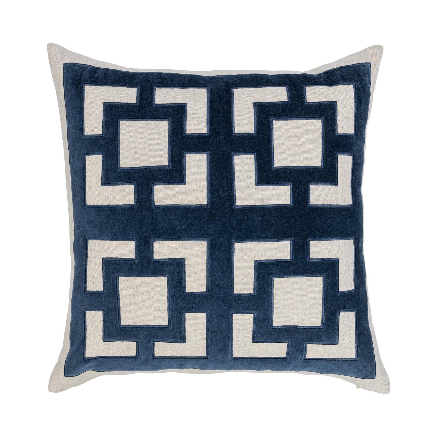 Navy Blue 50% Cotton/50% Linen Pattern NV Corbin 22x22 Collection