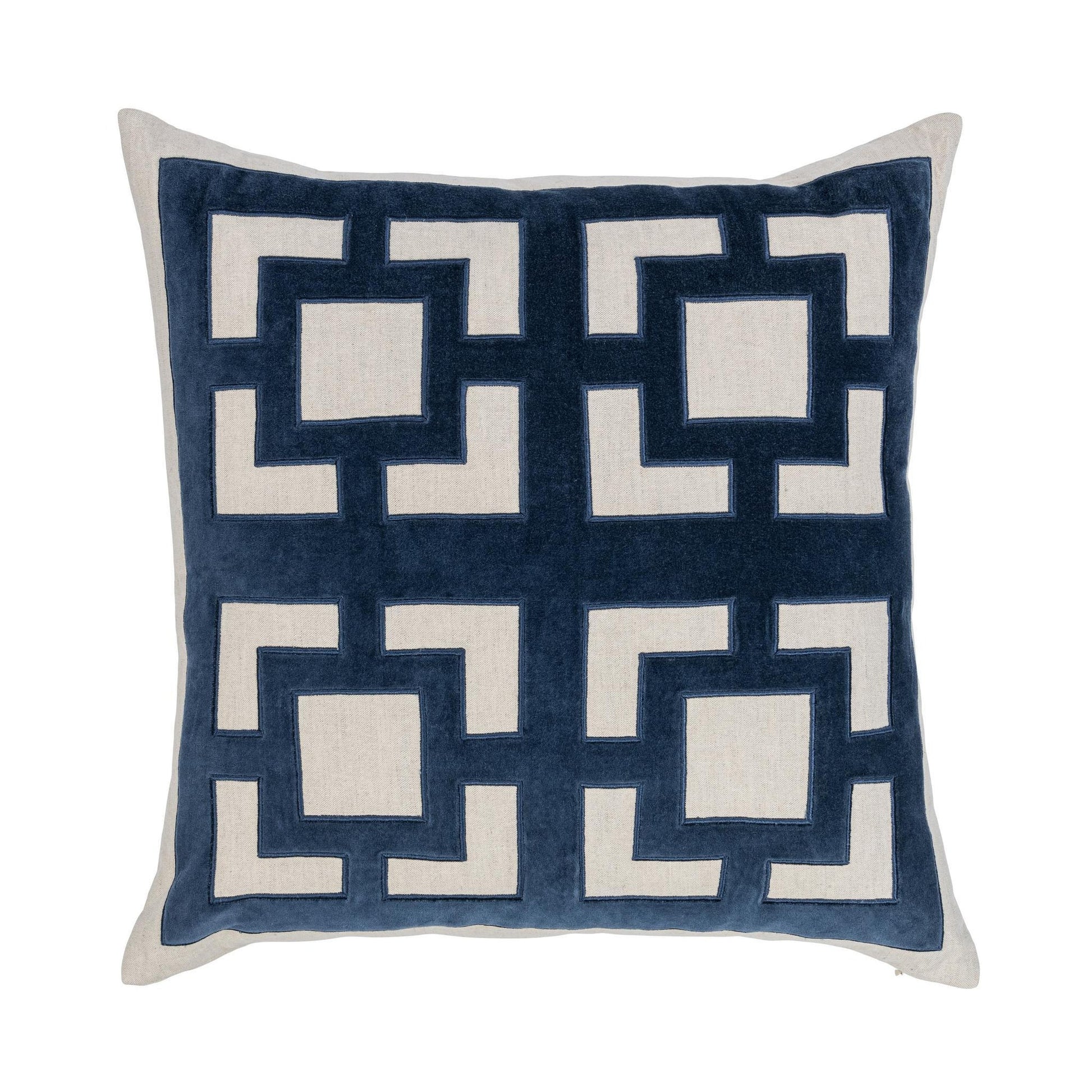 Navy Blue 50% Cotton/50% Linen Pattern NV Corbin 22x22 Collection