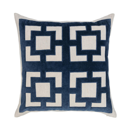 Navy Blue 50% Cotton/50% Linen Pattern NV Corbin 22x22 Collection