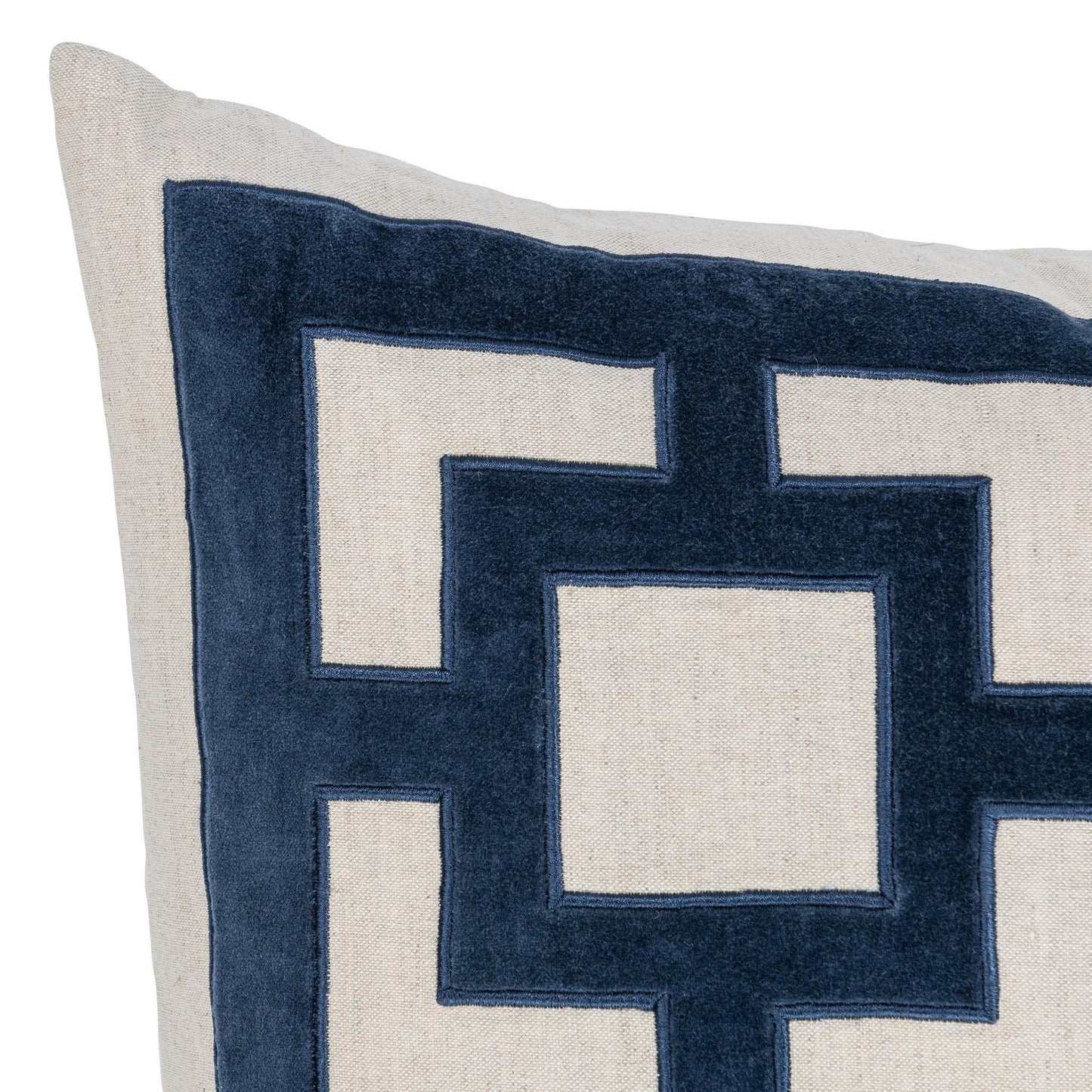 Navy Blue 50% Cotton/50% Linen Pattern NV Corbin 22x22 Collection
