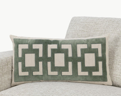 Jade Green 50% Cotton/50% Linen Pattern NV Corbin 14x26 Collection