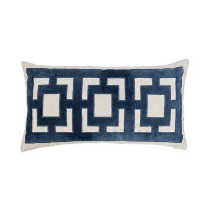 Navy Blue 50% Cotton/50% Linen Pattern NV Corbin 14x26 Collection