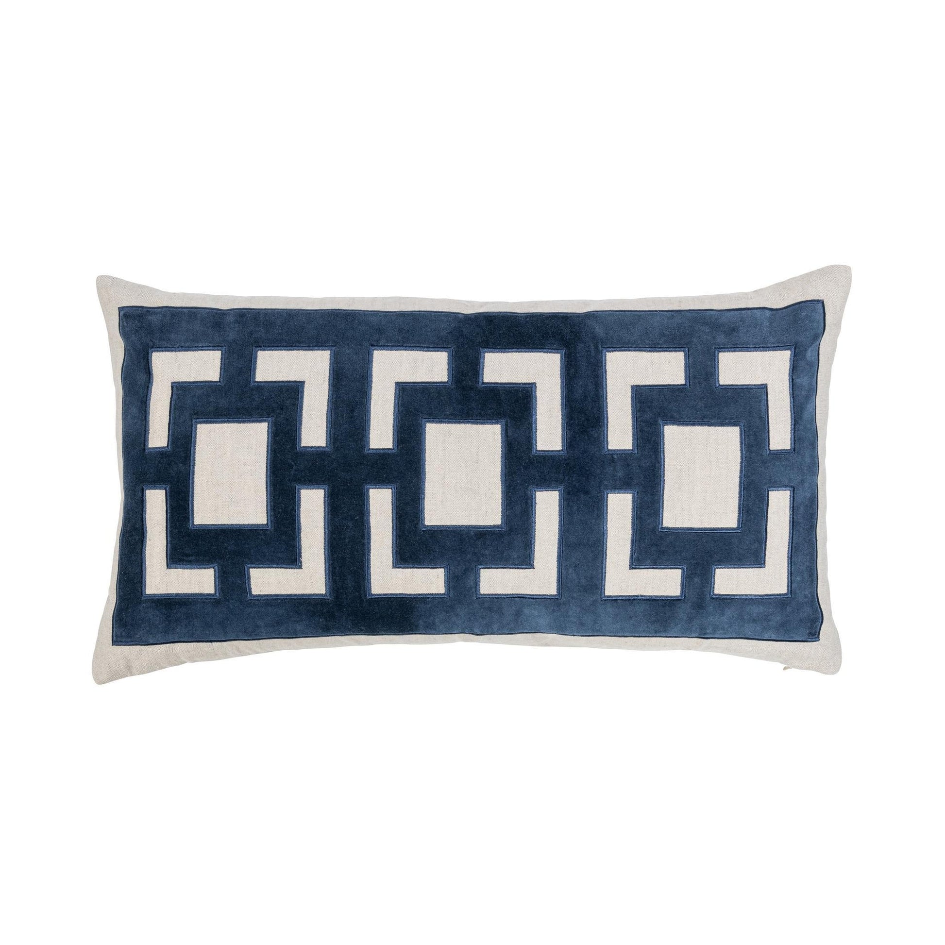 Navy Blue 50% Cotton/50% Linen Pattern NV Corbin 14x26 Collection