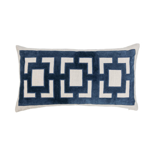 Navy Blue 50% Cotton/50% Linen Pattern NV Corbin 14x26 Collection