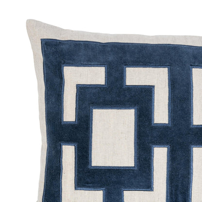 Navy Blue 50% Cotton/50% Linen Pattern NV Corbin 14x26 Collection