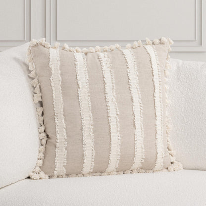 Natural/Ivory 50% Cotton/50% Linen Pattern TQ Edisto Multiple Sizes Collection
