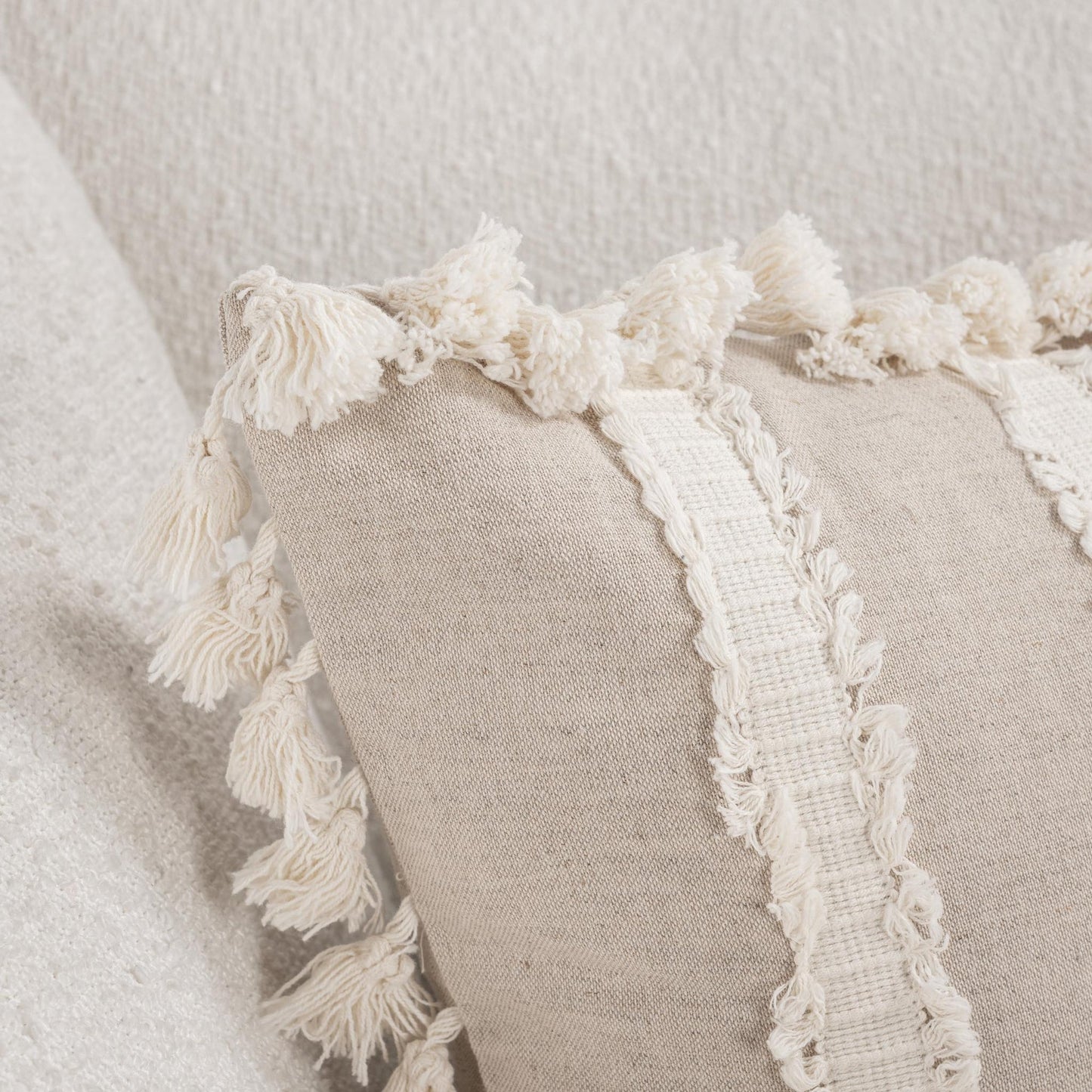 Natural/Ivory 50% Cotton/50% Linen Pattern TQ Edisto Multiple Sizes Collection