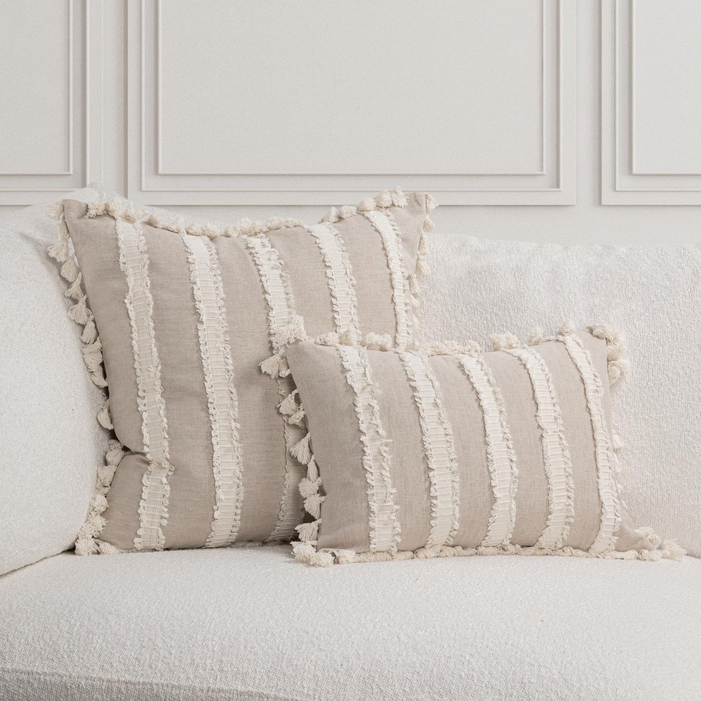Natural/Ivory 50% Cotton/50% Linen Pattern TQ Edisto Multiple Sizes Collection